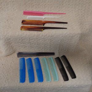 12 combs, 4 parting combs "rattails"    Toss these into your bundle!